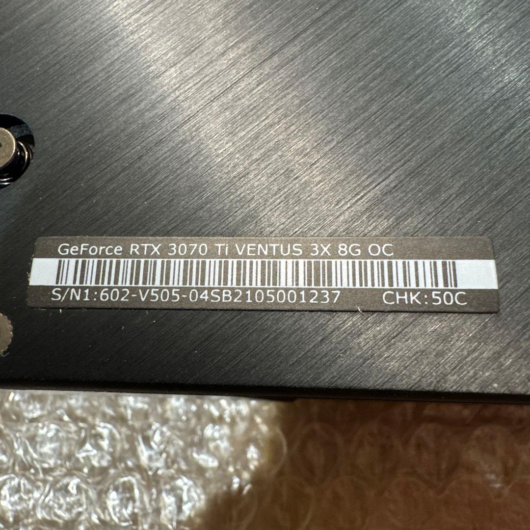 RTX 3070 Ti VENTUS 3X 8G OC 動作確認済み