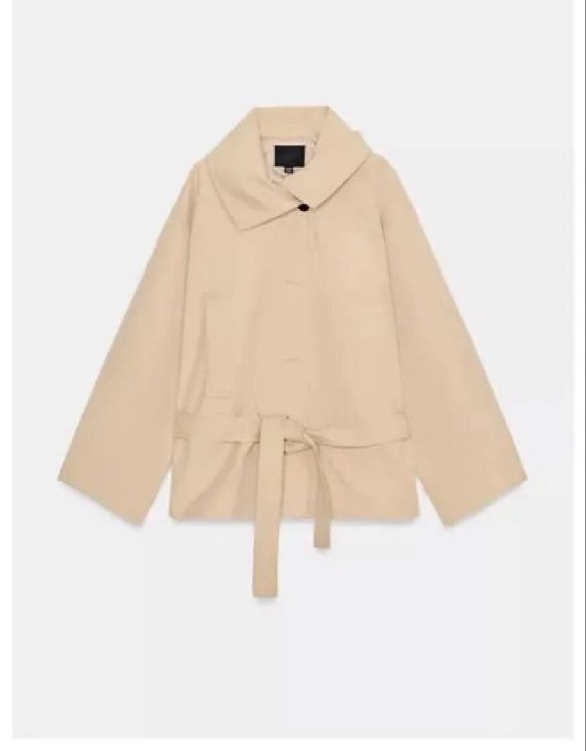 完売品⭐︎新品⭐︎タグ付ZARAショートトレンチコートM-Lライトゴールデンブラウン
