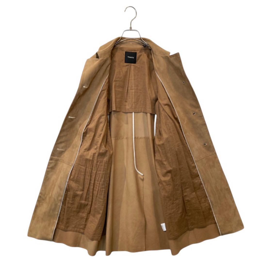 美品／定価17万／セオリー／羊革スエードコート／ゴールドベージュ／M