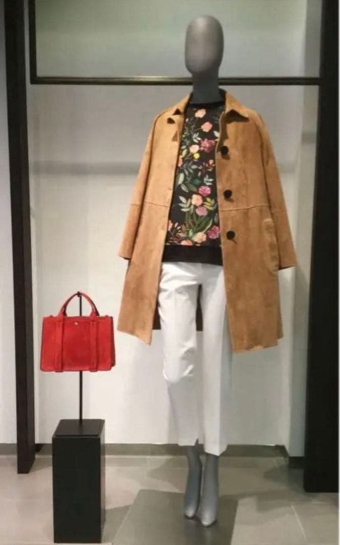 美品／定価17万／セオリー／羊革スエードコート／ゴールドベージュ／M