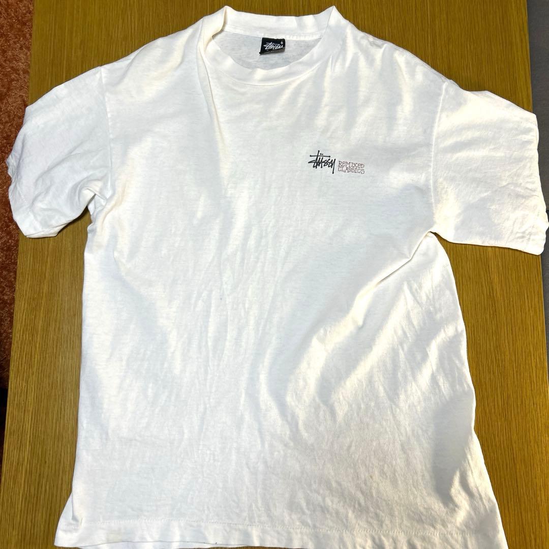 Old Stussy 80年台後期 黒タグ ベスパ 白色 Tシャツ Lサイズ