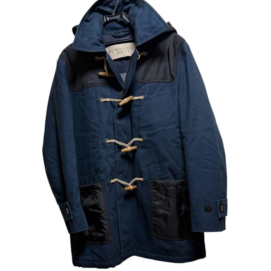 タカさん美品 BURBERRY ダッフルコート L ネイビー チェック柄