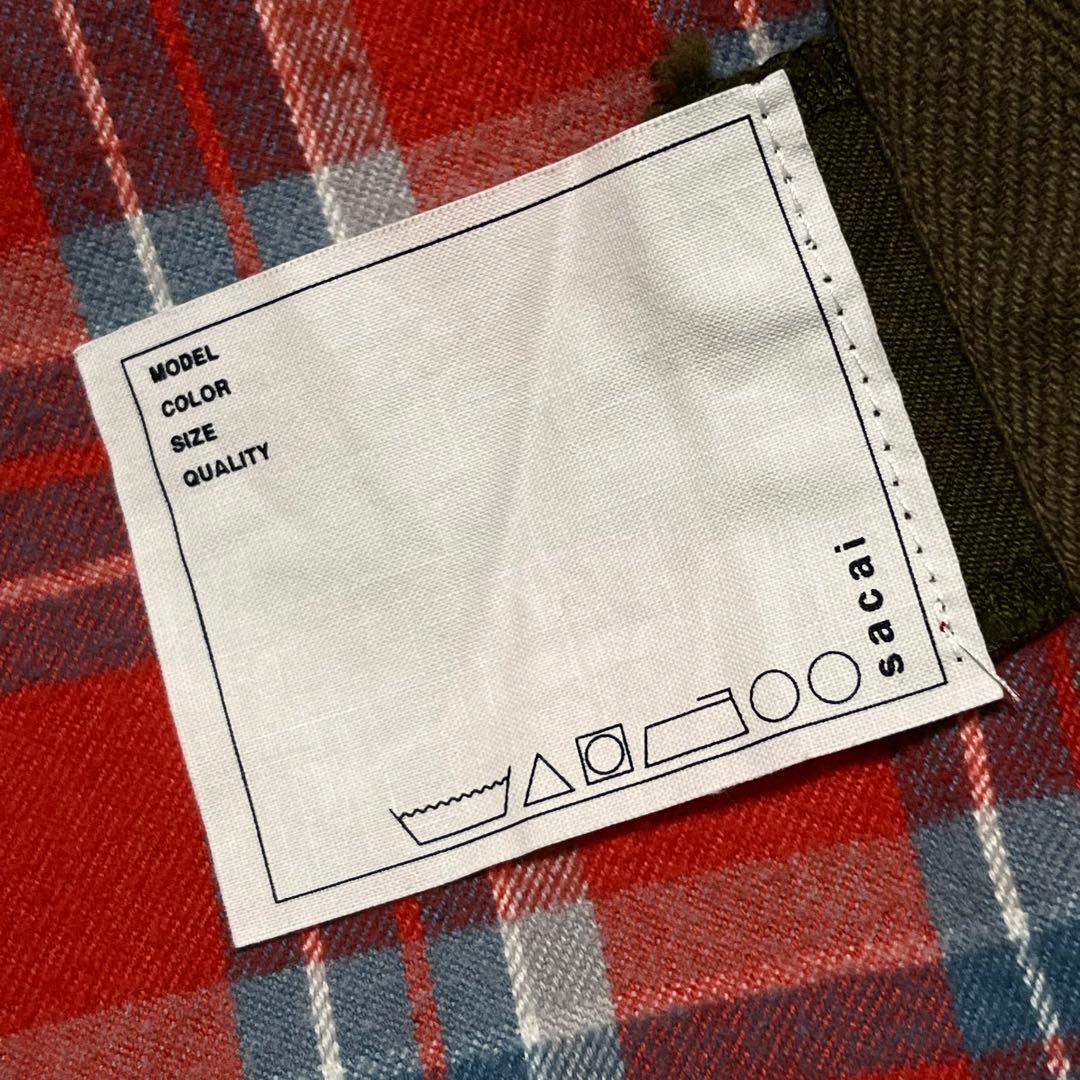 【最高級】【L】sacai♡サカイ モッズコート メンズ 裏地・チェック柄