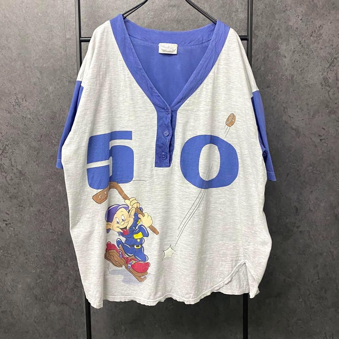 レア《US古着》ディズニー 白雪姫と七人の小人 ベースボールTシャツ 2XL