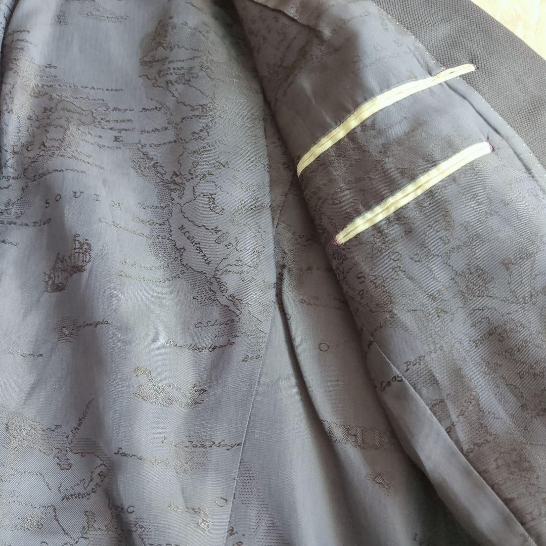 ポールスミス PAUL SMITH テーラードジャケット 紺ブレ 銀釦 世界地図