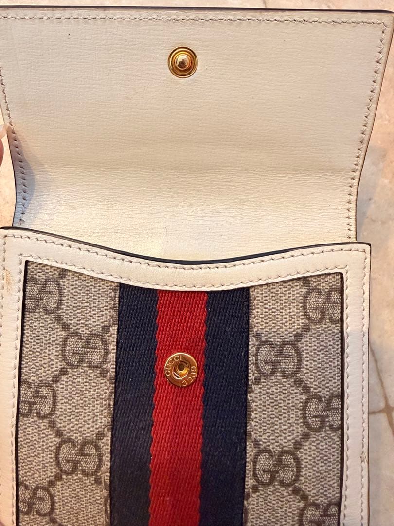 GUCCI 二つ折り財布 GGキャンバス ホワイト