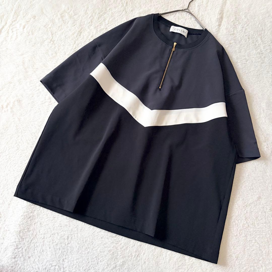 1479 美品✨ クルニ 24ss ハーフZIPバイカラー プルオーバー 2
