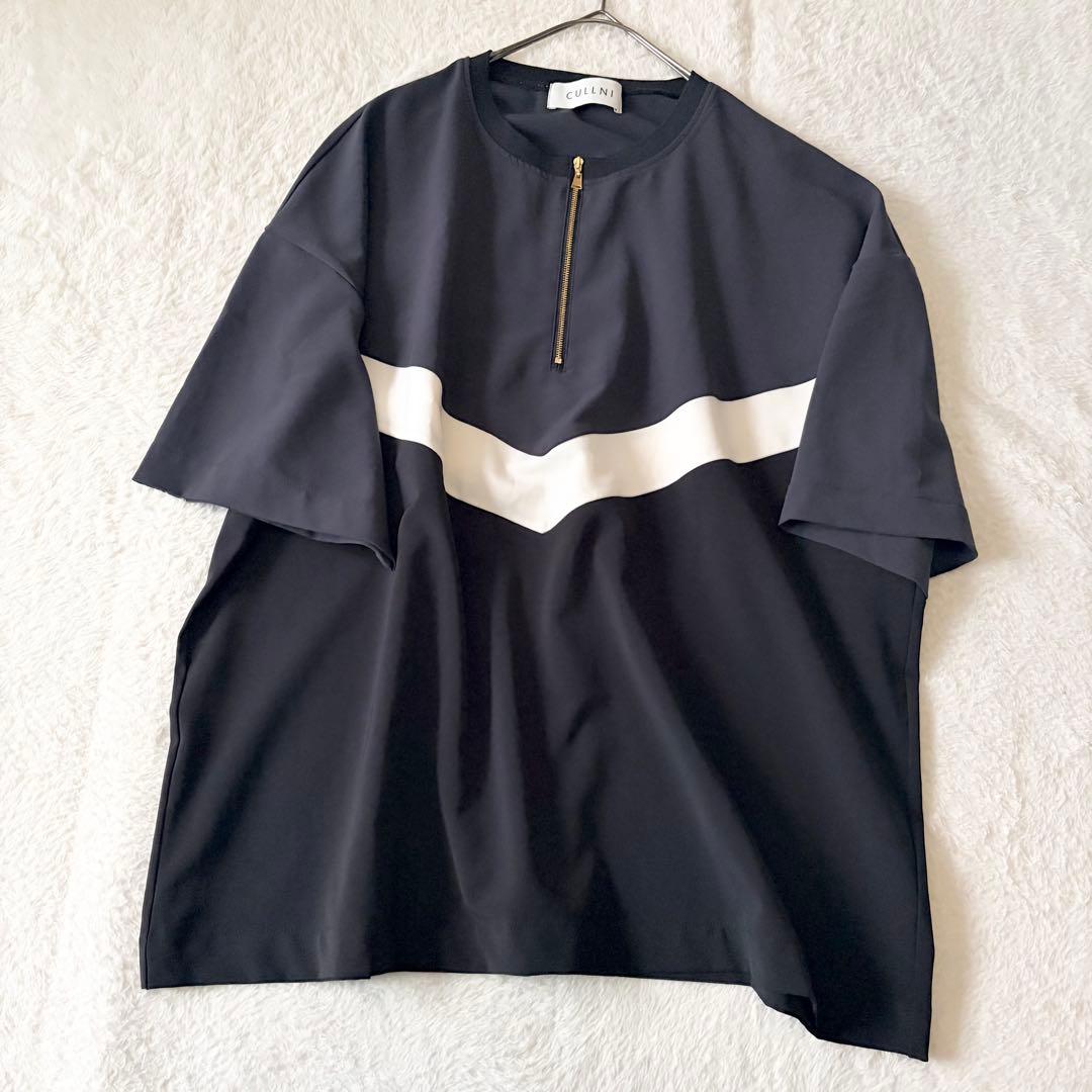 1479 美品✨ クルニ 24ss ハーフZIPバイカラー プルオーバー 2