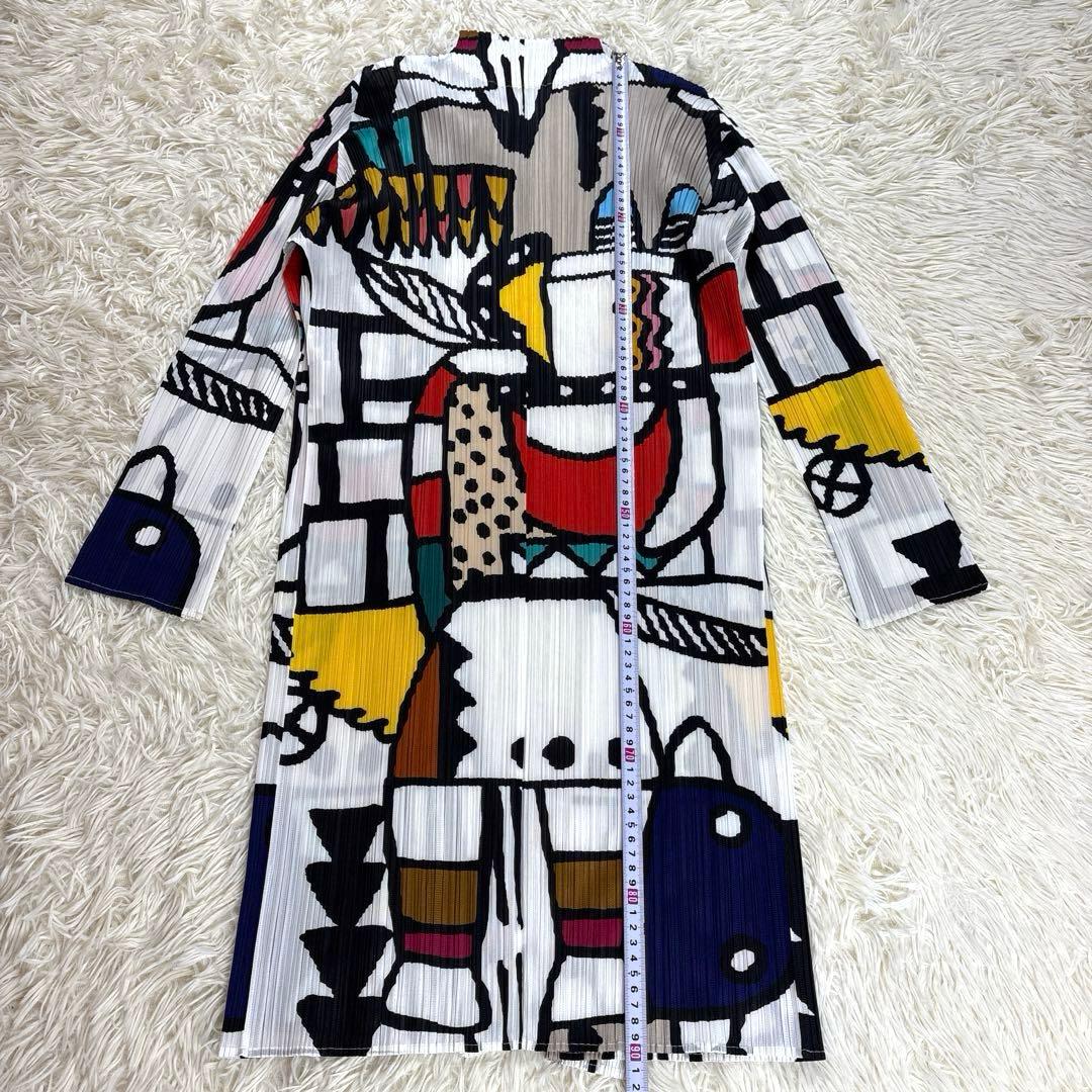 美品、PLEATS PLEASE、プリーツプリーズ、カーディガン、アート柄