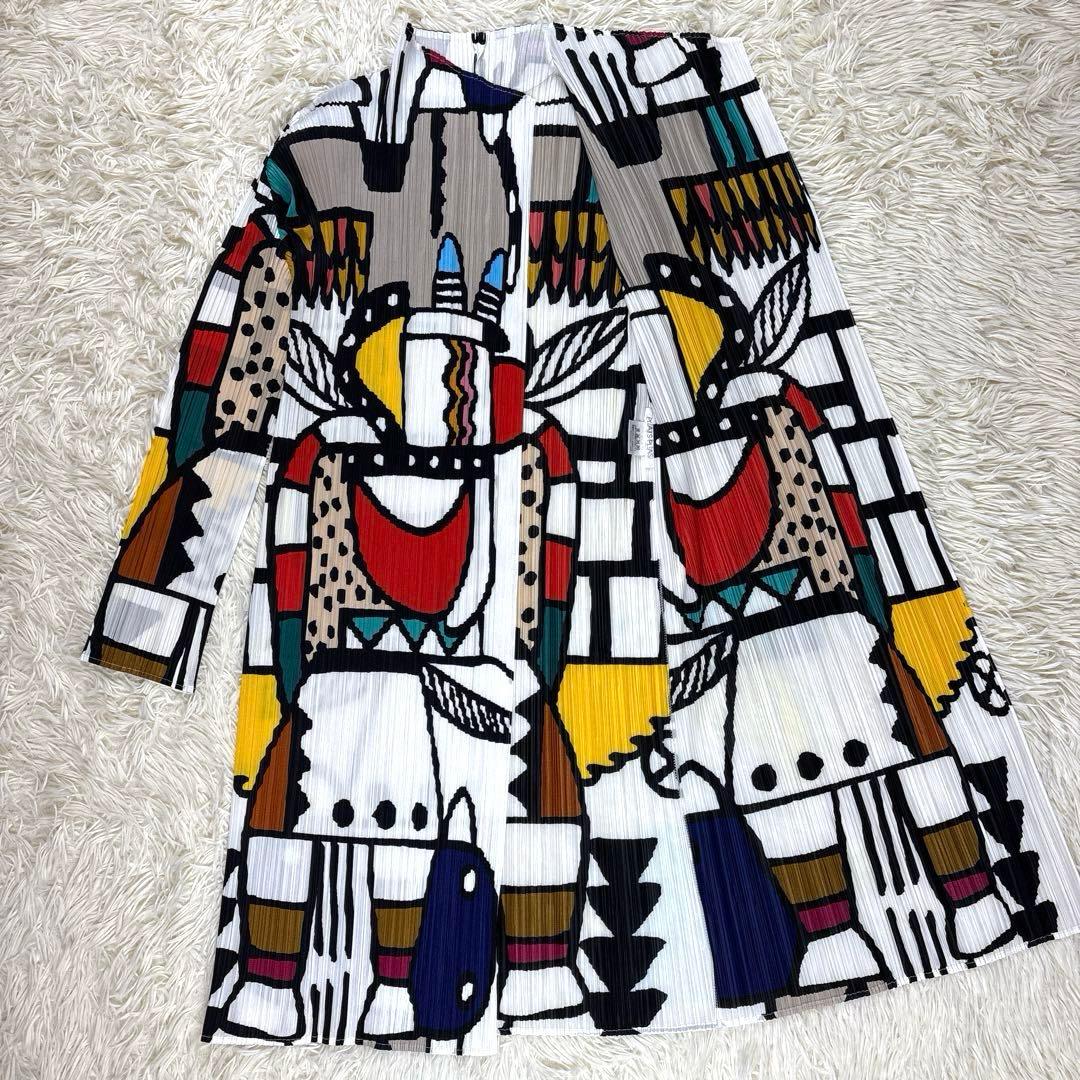 美品、PLEATS PLEASE、プリーツプリーズ、カーディガン、アート柄