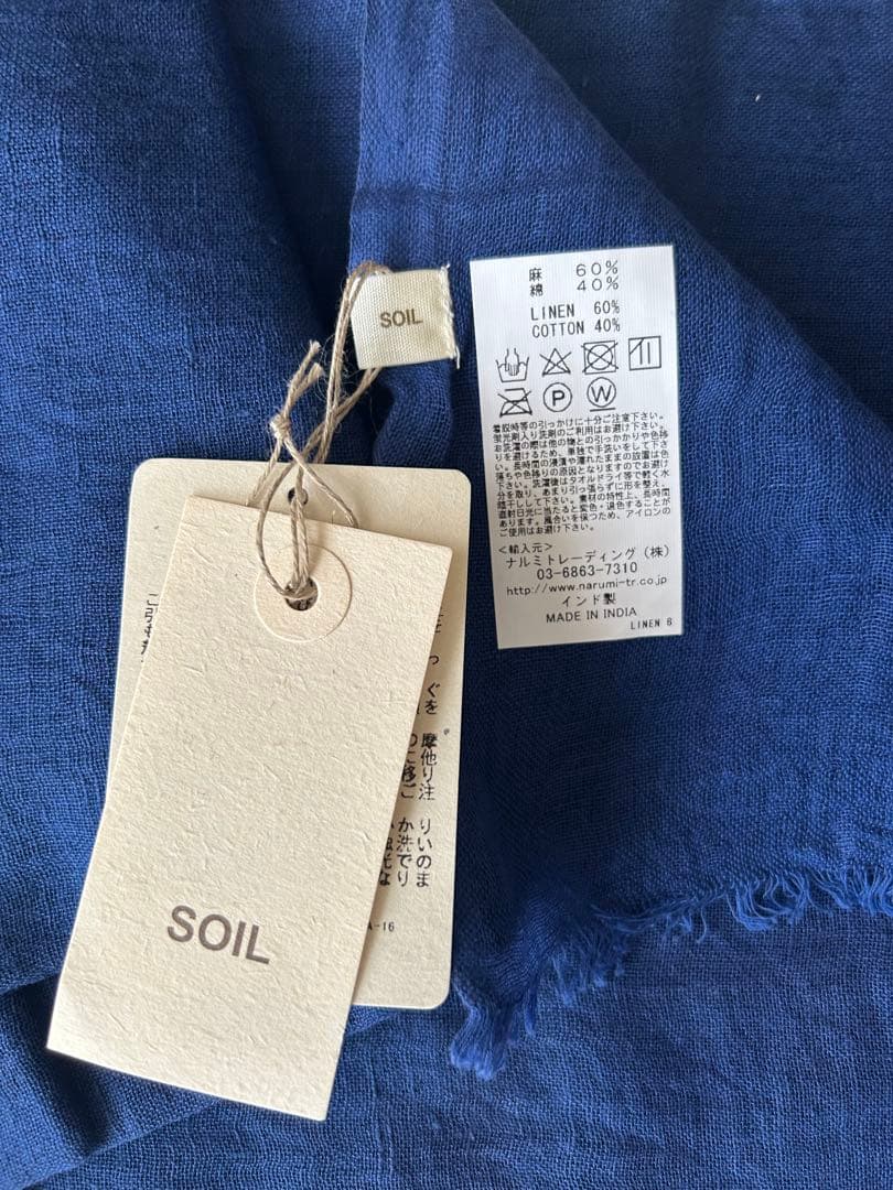 【新品•タグ付き】SOIL ソイル　綿麻ストール 麻60%×綿40%