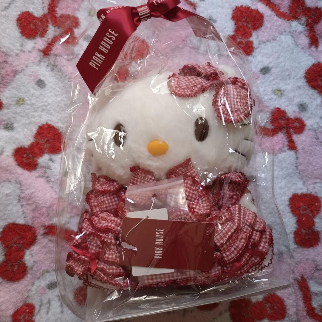♡ピンクハウス　ハローキティ　ぬいぐるみ♡アカ ギンガム