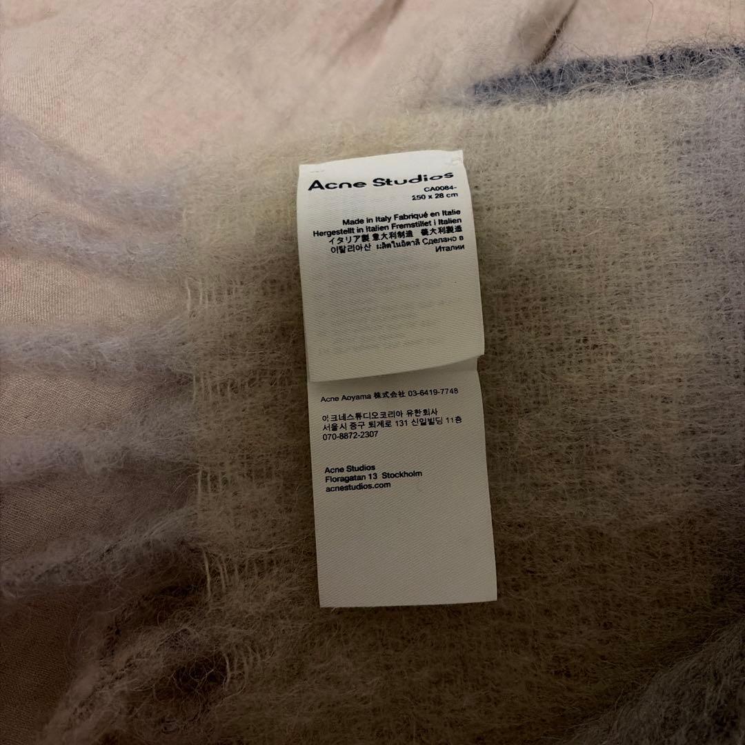 ゆ*ら様 Acne Studios モヘアチェックスカーフ　ベージュ系