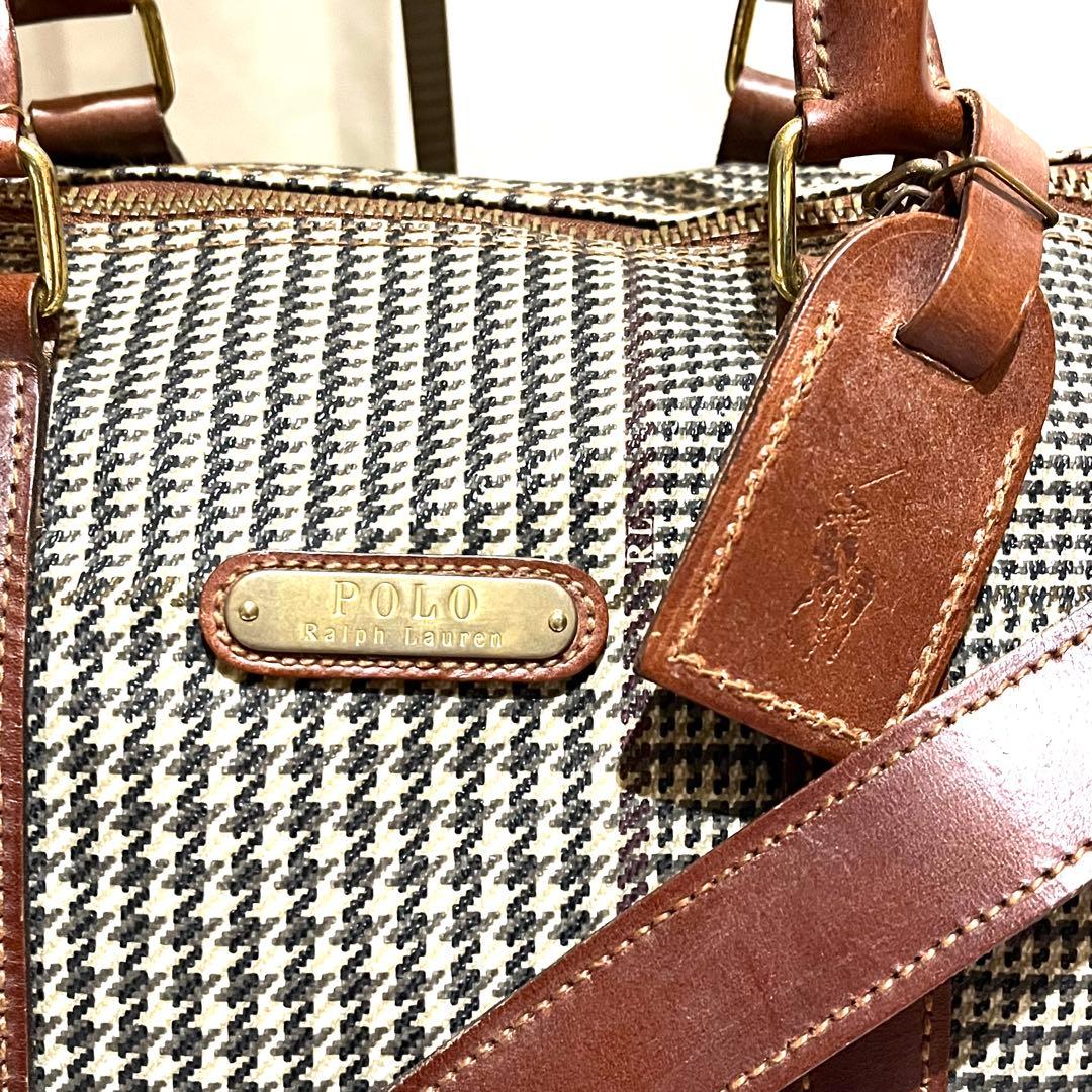 【美品】ポロラルフローレン　千鳥格子　ボストンバッグ　2way　大容量　希少