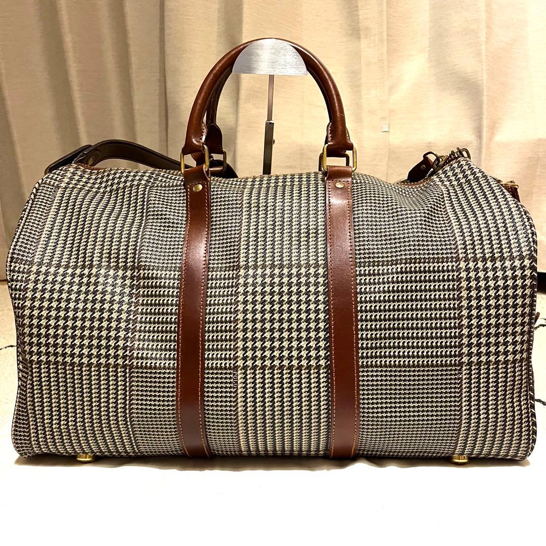 【美品】ポロラルフローレン　千鳥格子　ボストンバッグ　2way　大容量　希少