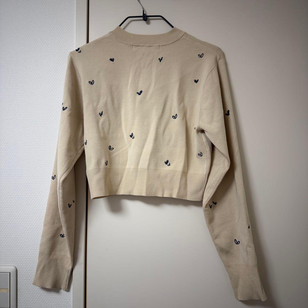小花/ハート刺繍ニットカーディガン　COCODEAL