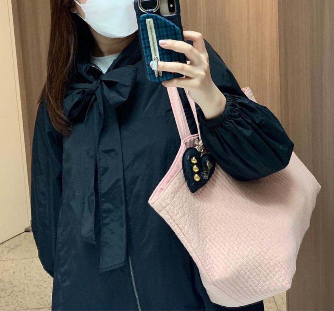 美品）yoriビッグリボン撥水ロングパーカー