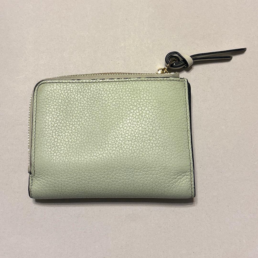 LOEWE ロエベ 二つ折り財布 ミントグリーン レザー レディース