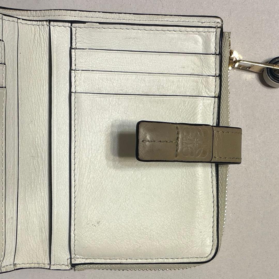 LOEWE ロエベ 二つ折り財布 ミントグリーン レザー レディース