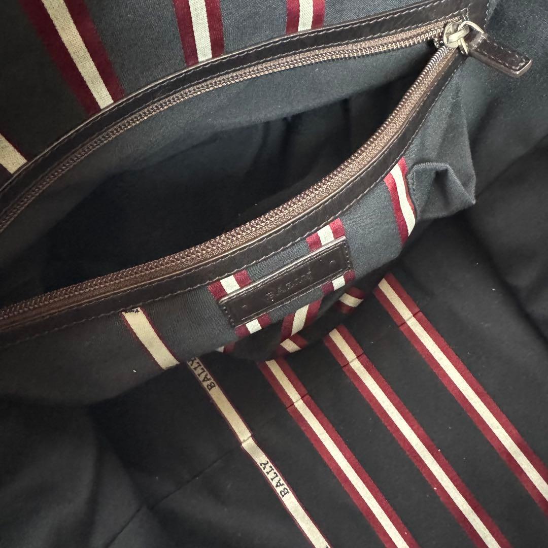 【美品】バリー ボストンバッグ 2way パンチング レザー ブラウン