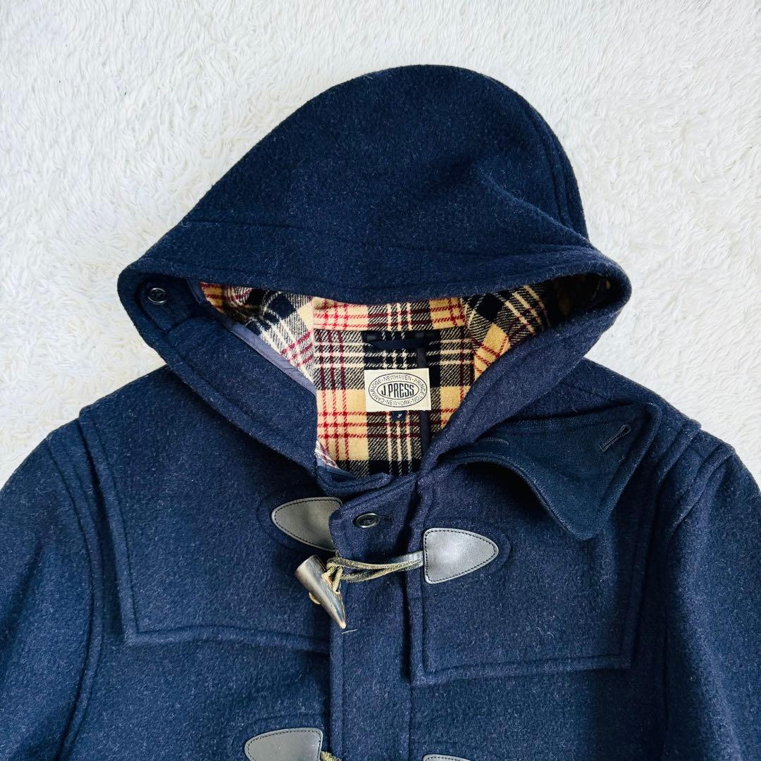 美品！J.PRESS ジェイプレス 肉厚ウール ダッフルコート裏地総チェックL
