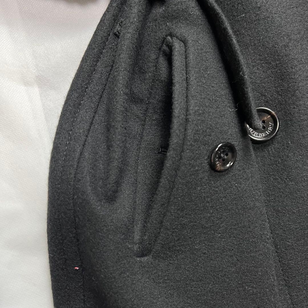 極美品♡3XL カシミヤ　バーバリーロンドン ニット切替 コート ベルト　黒