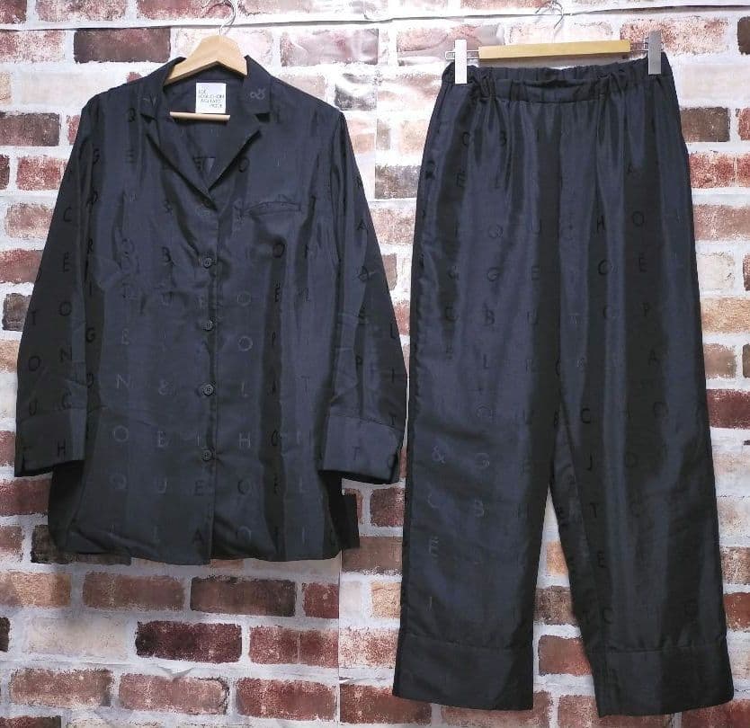 ジェラートピケ × ジョエルロブション ロゴ サテン シャツ パンツ セット