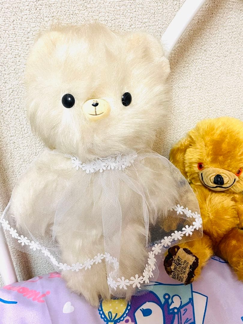 レア！ ぺたんこDDRベアちゃん ホワイト アンティークベア