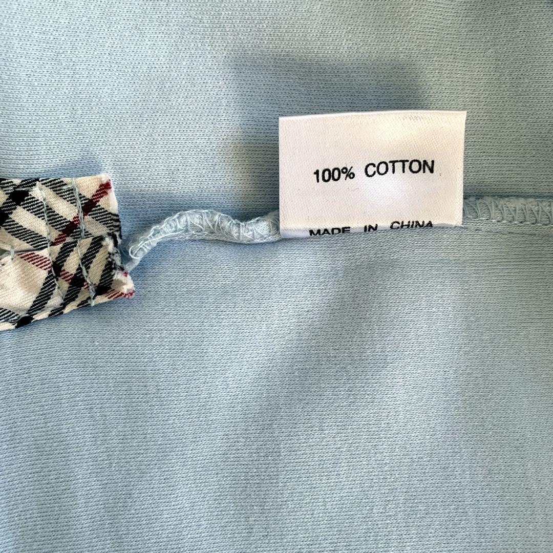 BURBERRY バーバリー　ノースリーブ　ポロシャツ ノバチェックL 水色