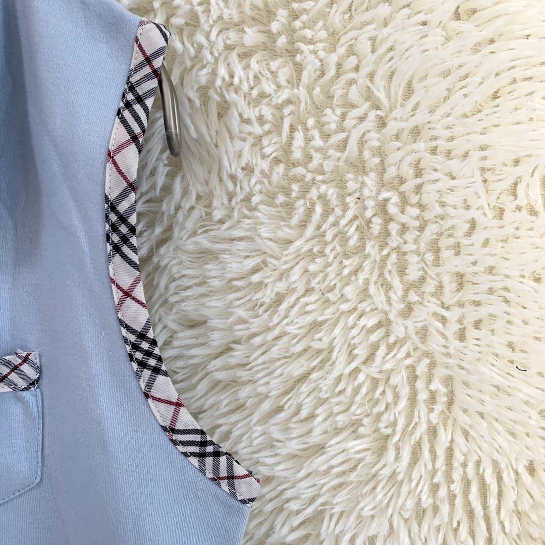 BURBERRY バーバリー　ノースリーブ　ポロシャツ ノバチェックL 水色