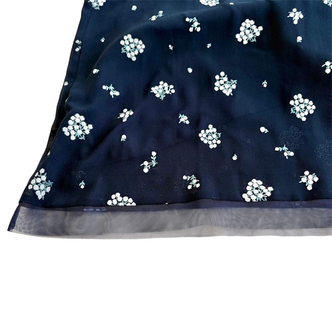 M'S GRACY エムズグレイシー 花柄 シフォン ワンピース ベルスリーブ