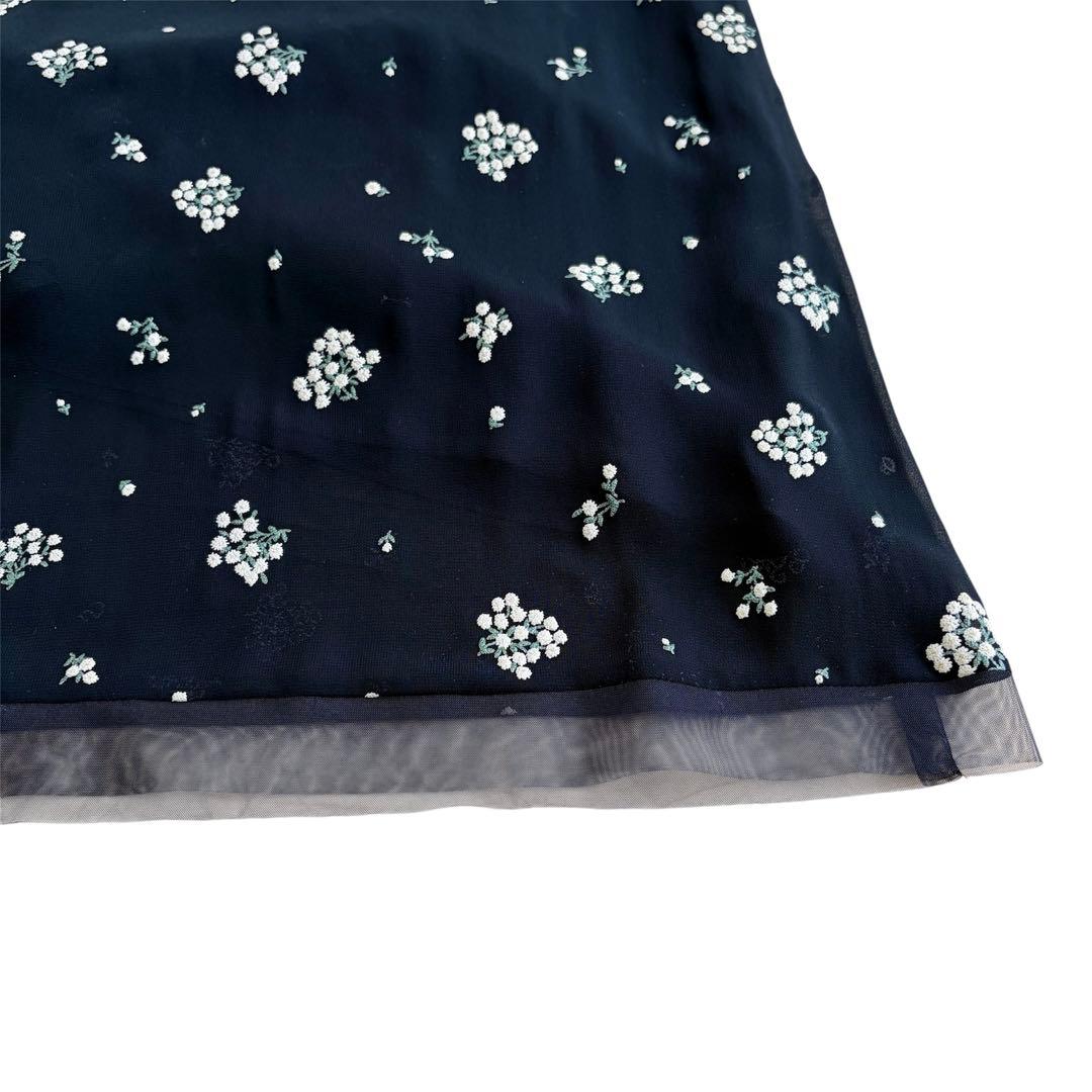 M'S GRACY エムズグレイシー 花柄 シフォン ワンピース ベルスリーブ