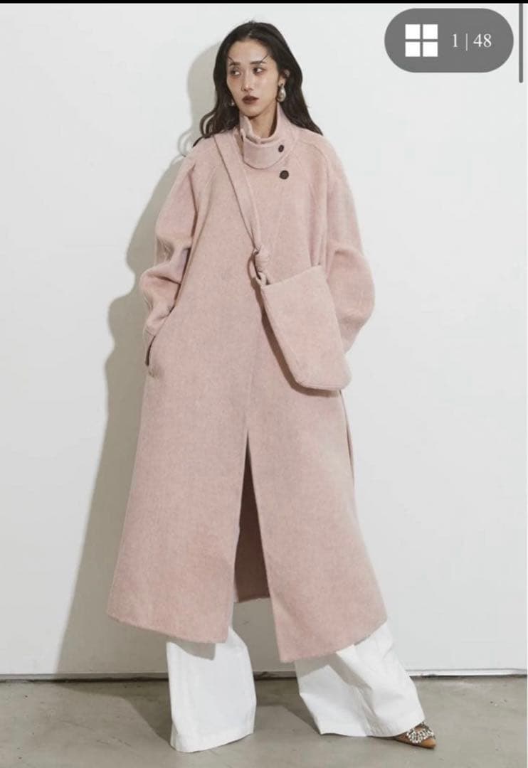 【新品未使用】Andrea&co ペールウールコート　ピンク