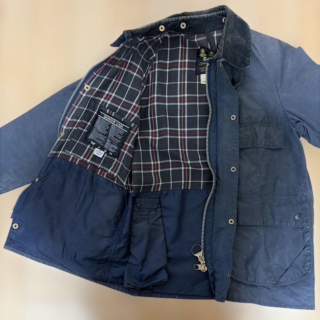 80s 希少 4ポケット Barbour Bedale 36 ネイビー バブアー