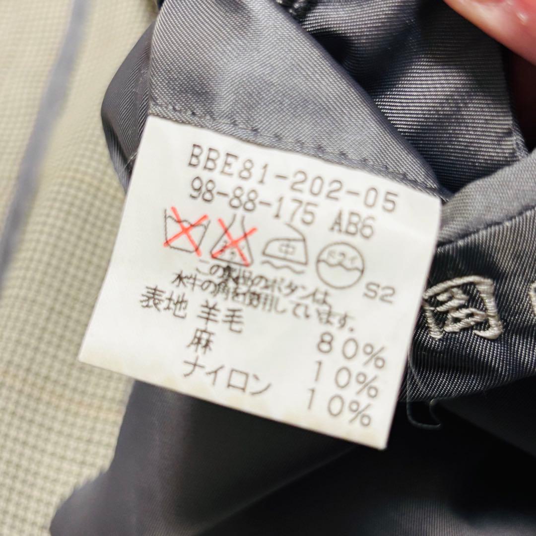 希少◎ BURBERRY テーラードジャケット 千鳥柄 ウール リネン Lサイズ