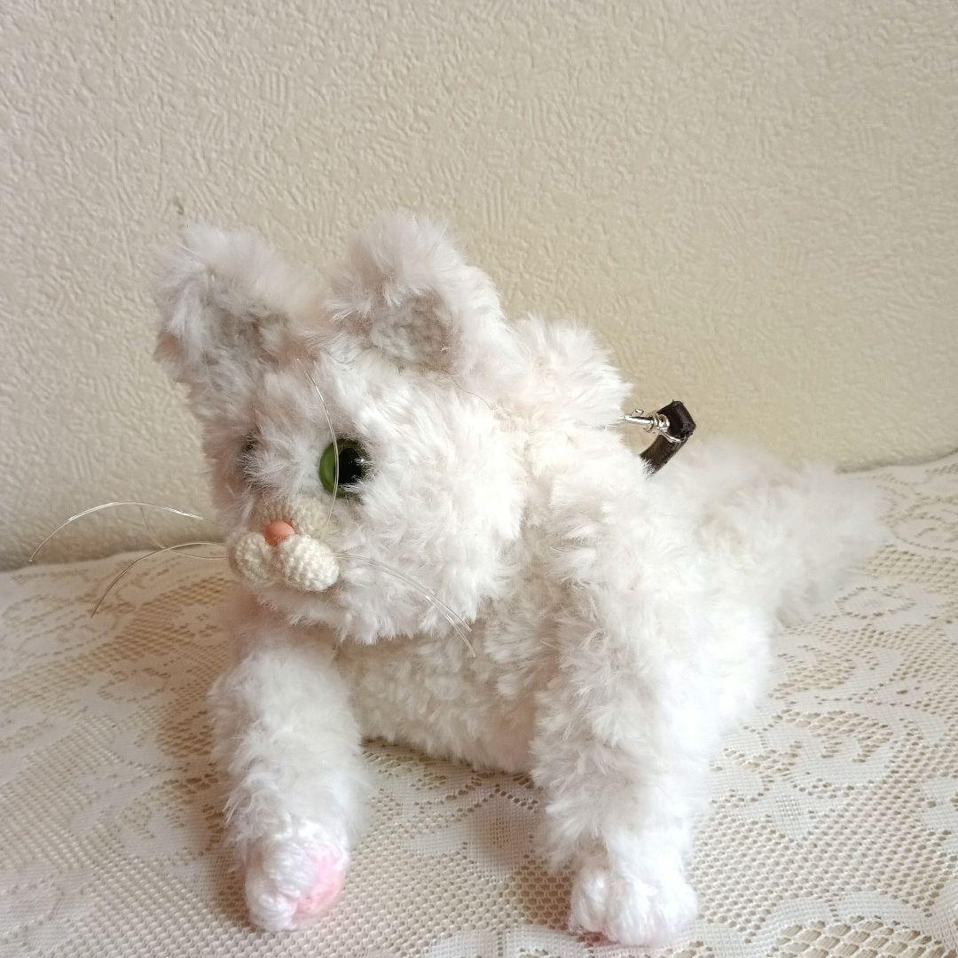 スマホポーチ　ミニバッグ　猫　あみぐるみ