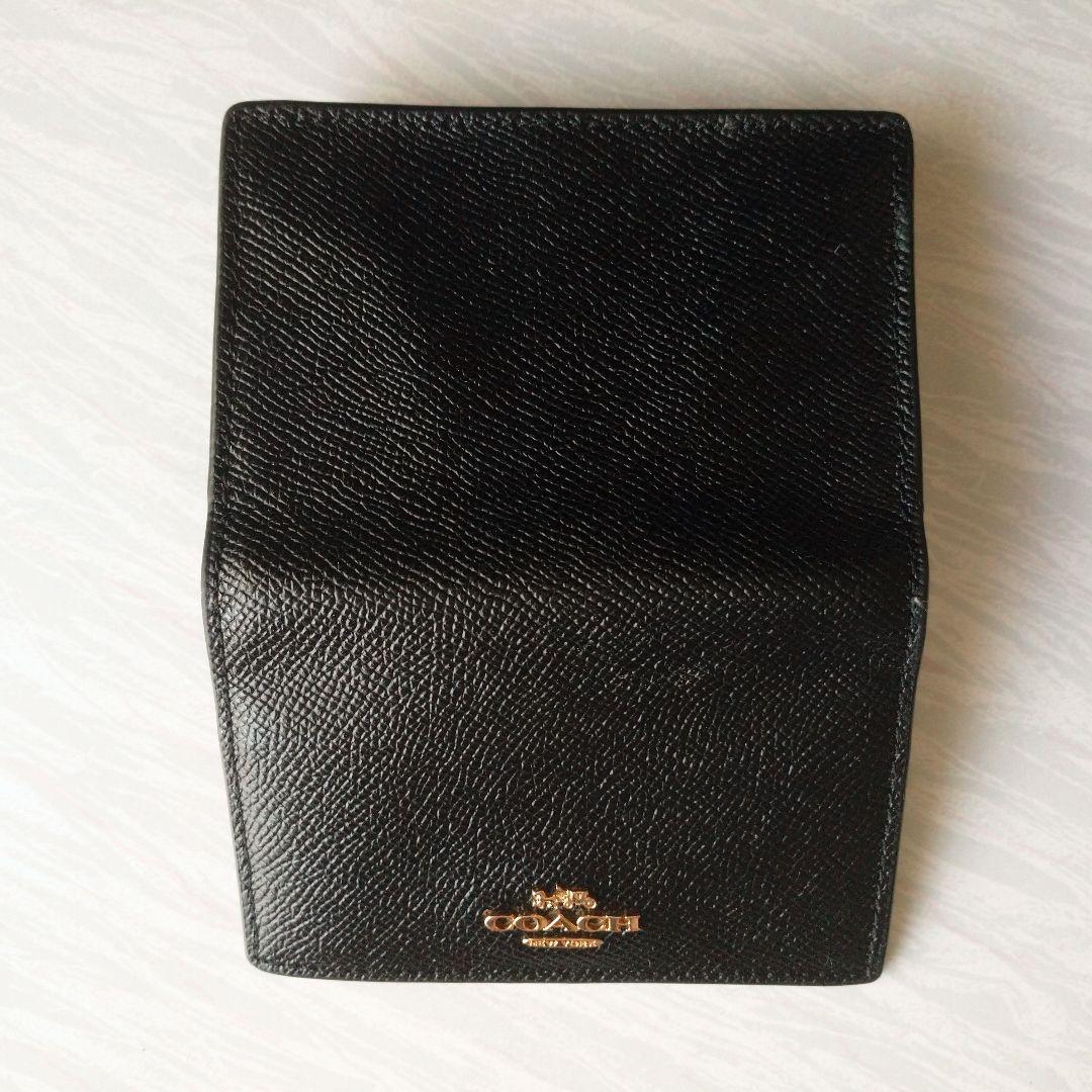 コーチ COACH レザー 名刺入れ カードケース ブラック