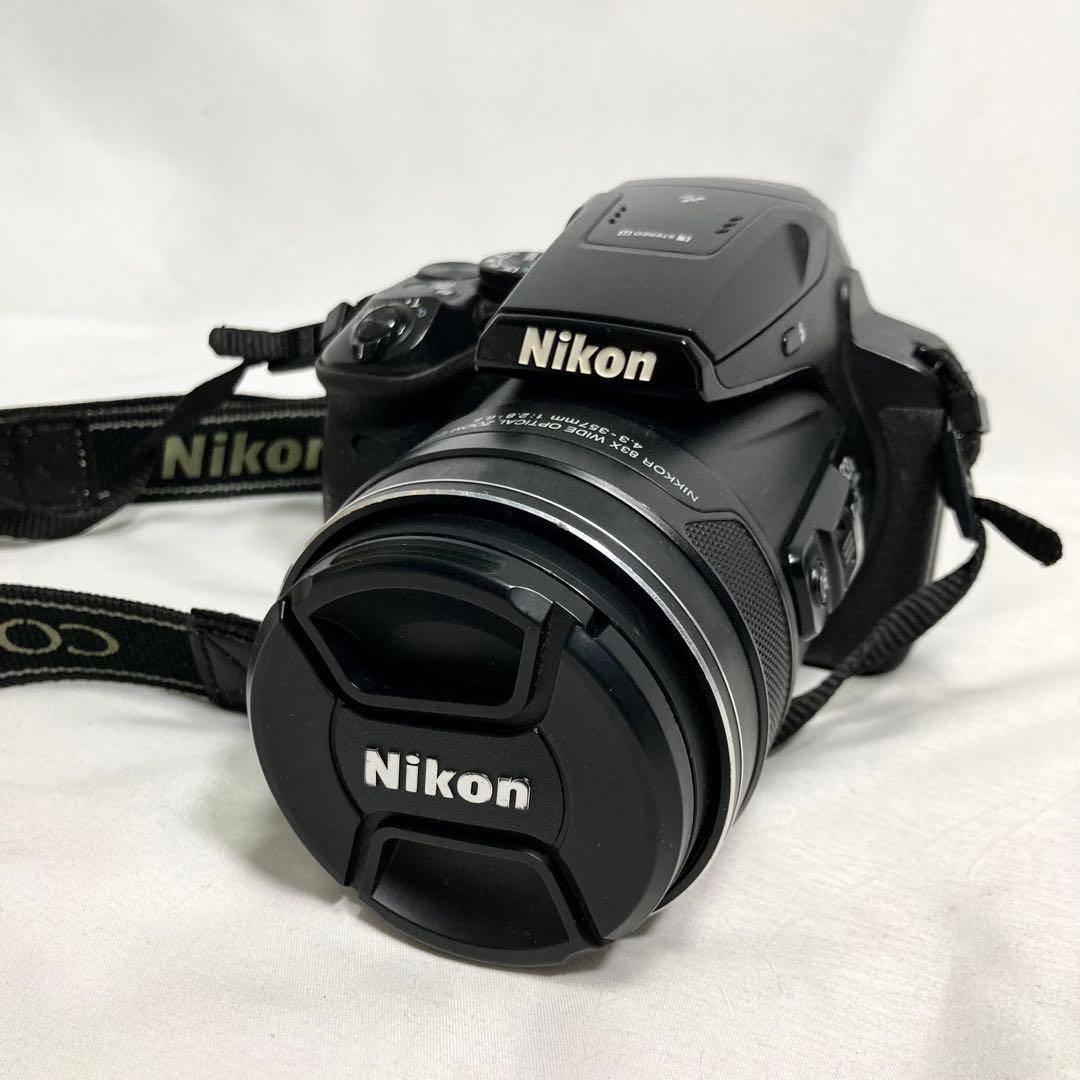 ニコン COOLPIX P900 ロゴ ストラップ 一眼レフ カメラ 黒 写真
