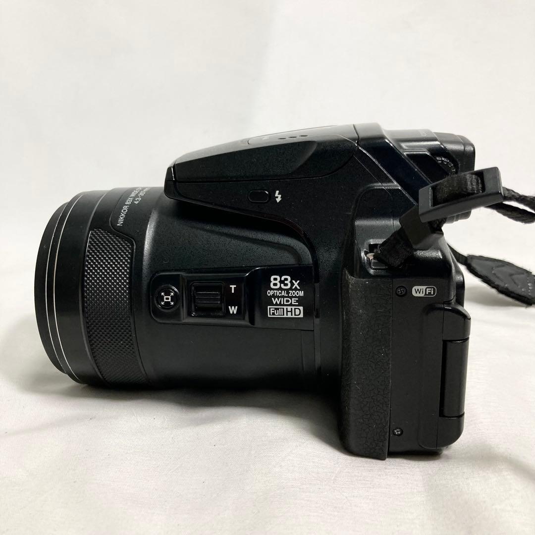 ニコン COOLPIX P900 ロゴ ストラップ 一眼レフ カメラ 黒 写真