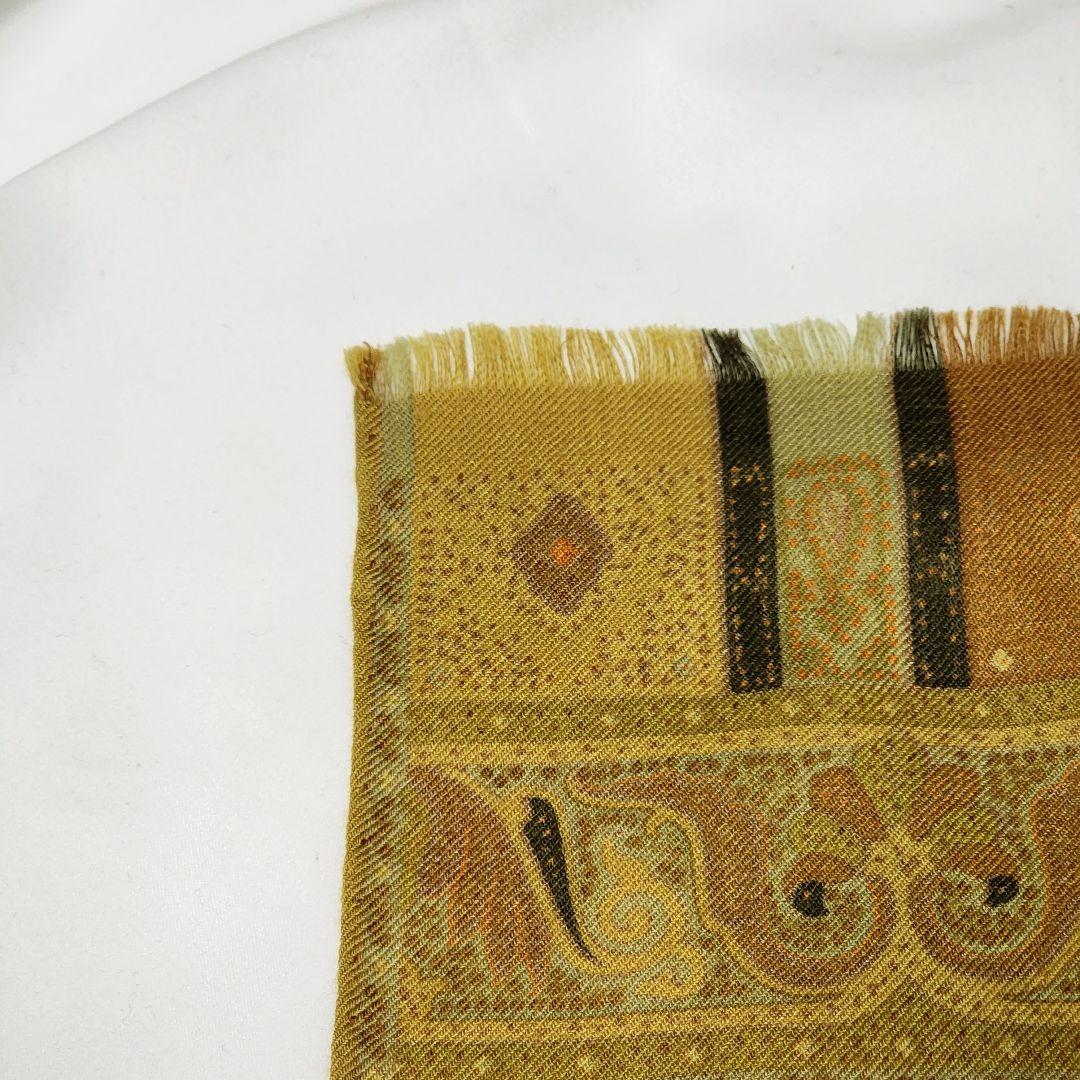 美品 ★ETRO★ ストール ペイズリー柄 ウール混 ベージュ ブラウン.