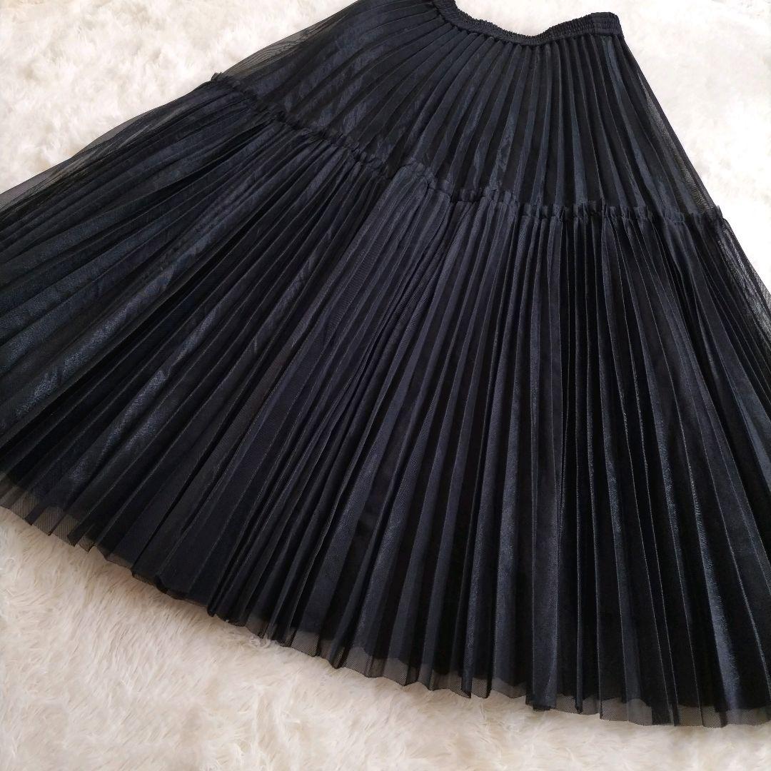 新品タグ付✨ダイアグラム　シアーラメプリーツスカート　ブラック