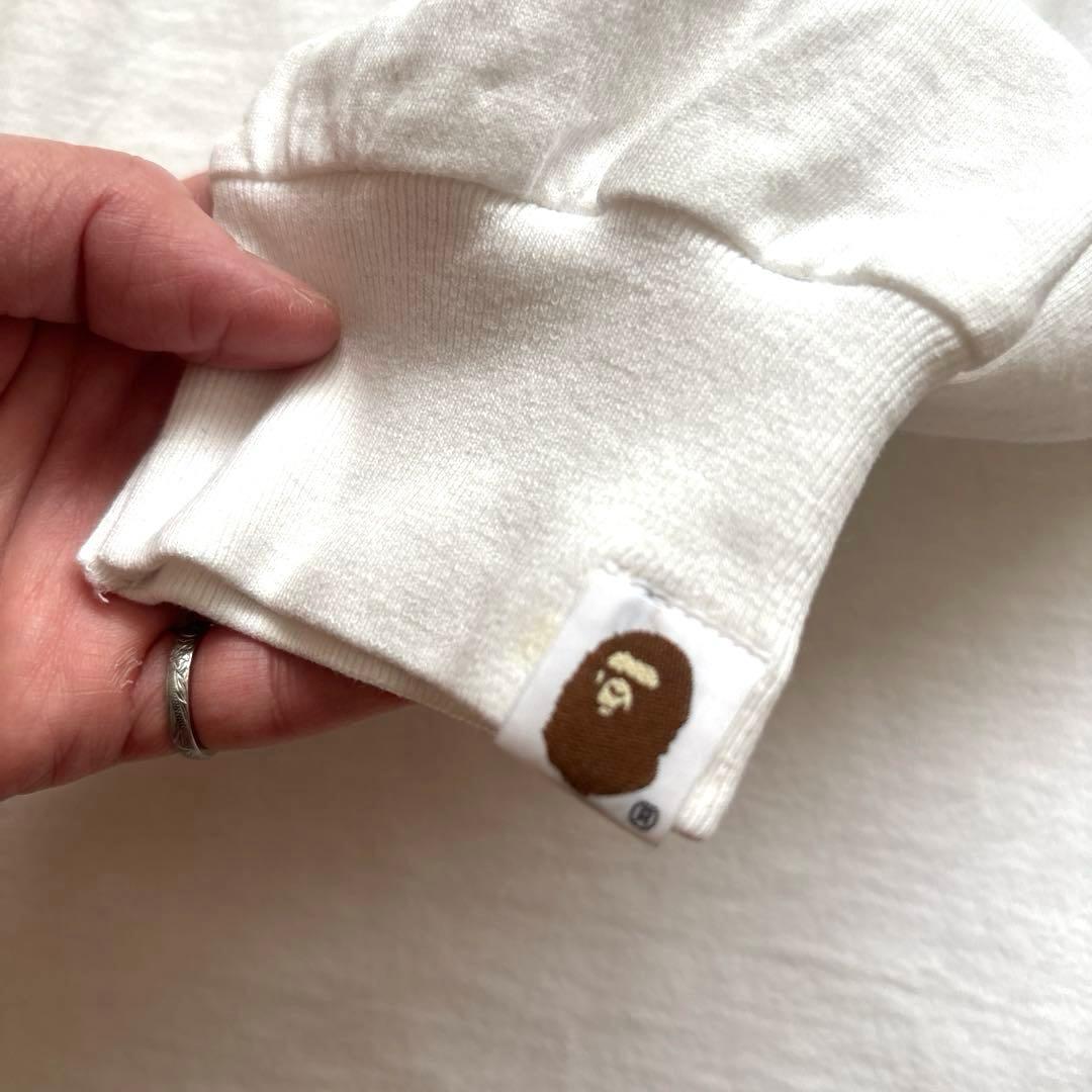 A BATHING APE カモ柄　ロングTシャツ ホワイト/Ｌ