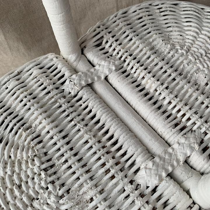 フランスアンティーク 白 蓋つき バスケット フリル ファブリック リメイク