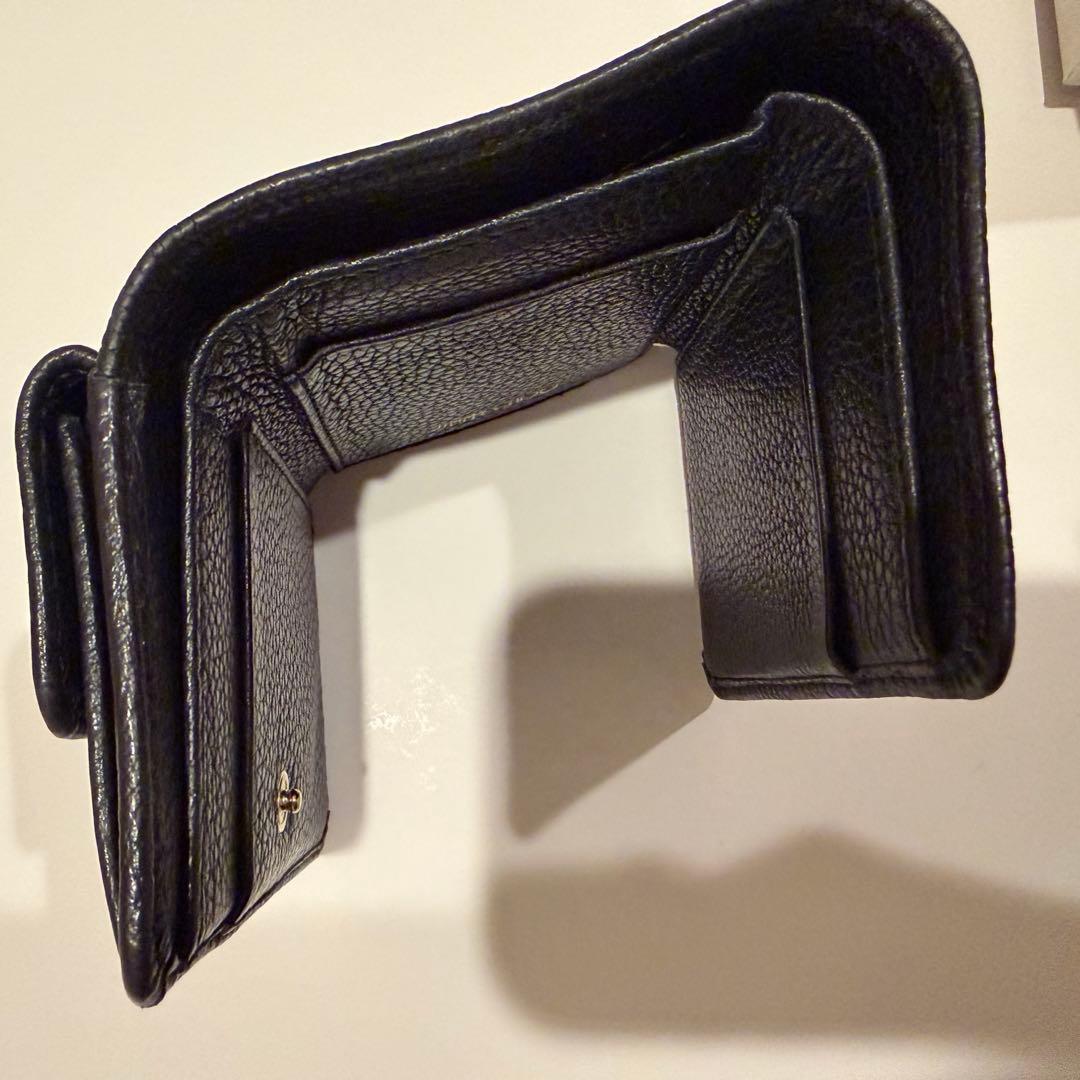 【K】【美品】JIMMY CHOO_ジミーチュウ　ブラック 三つ折り財布