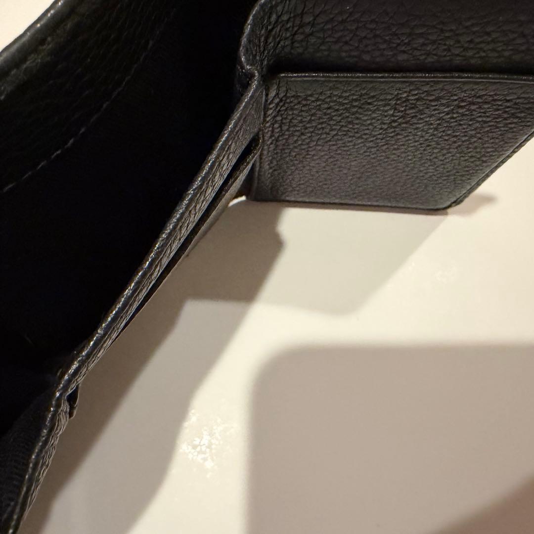 【K】【美品】JIMMY CHOO_ジミーチュウ　ブラック 三つ折り財布