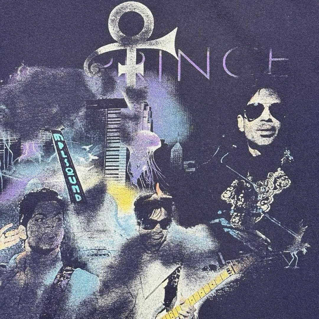 Prince World Tour 2011 Tシャツ フェード ナス紺