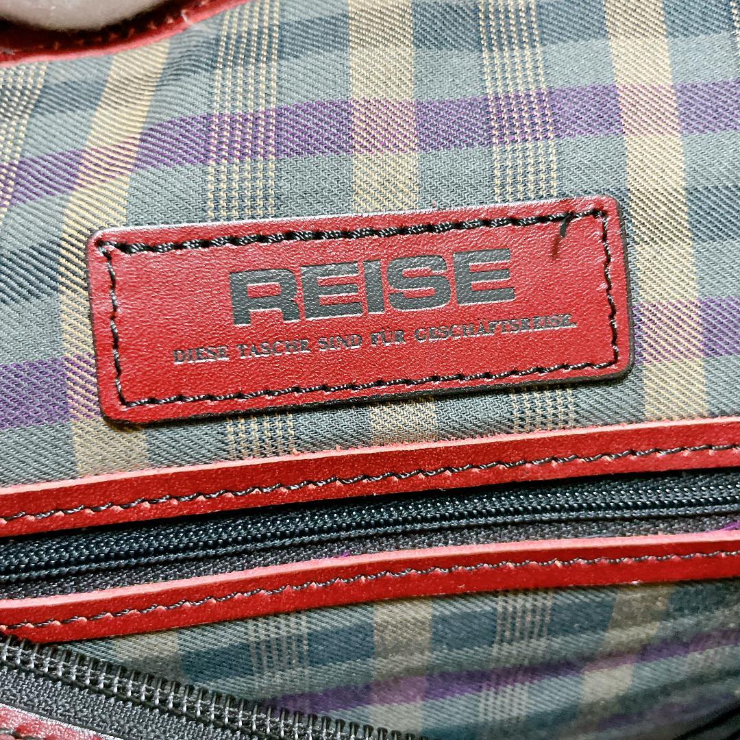 REISE 2way ボストンバッグ 牛革 レザー 鍵付き 旅行 ボルドー