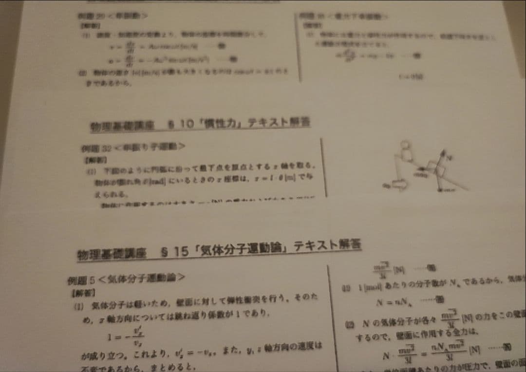 鉄緑会による高2物理基礎講座例題解答プリントフルセット　駿台　河合塾　東進