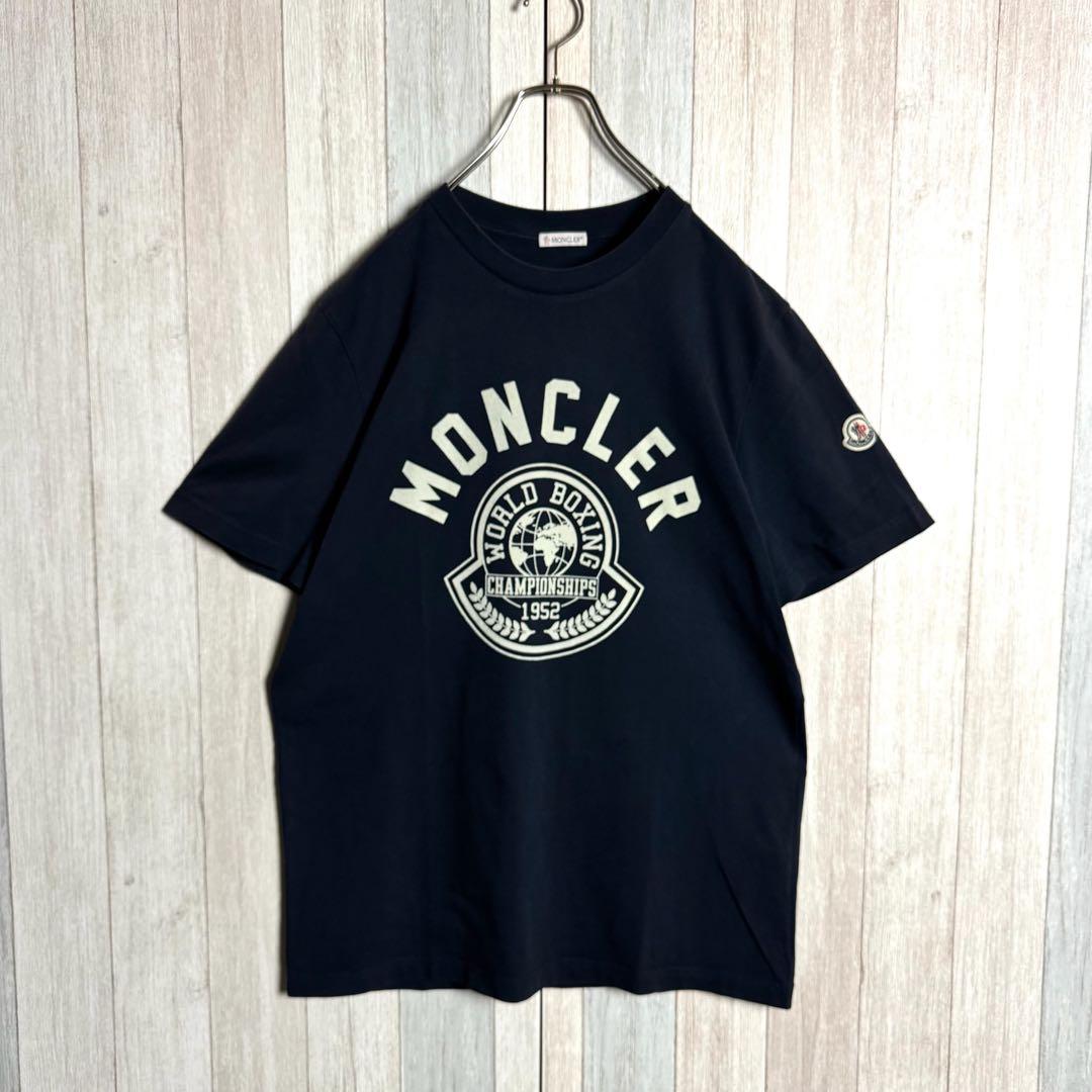 3759【QR鑑定済・美品・XL】モンクレール フロッキー アーチロゴ Tシャツ