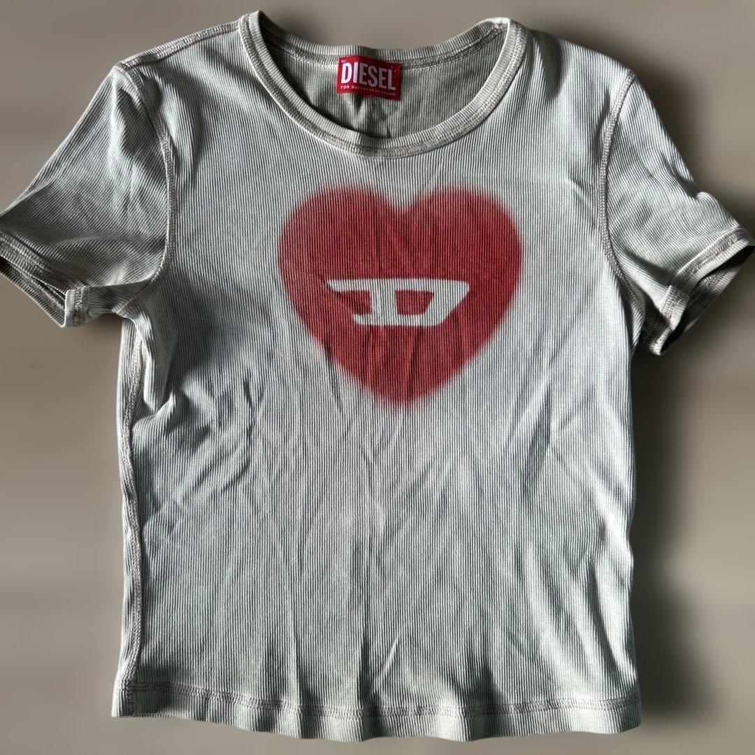 【音さん専用】DIESEL ハートプリント Tシャツ ベージュ